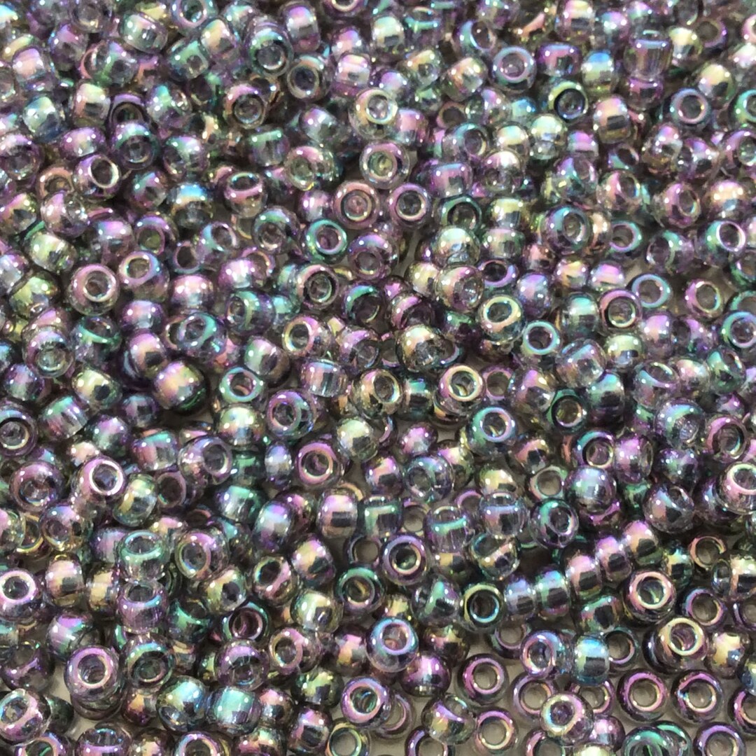 Miyukiページ Size 8/0 Glossy Finish Trans. Gray Iris Genuine Miyuki Glass
