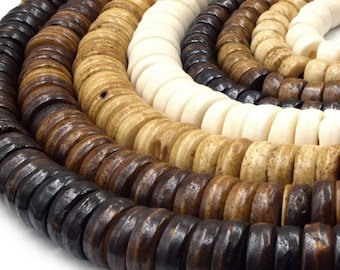 Bone Beads | Ox Bone Heishi Beads  |  6mm 8mm 10mm 12mm 14mm Available