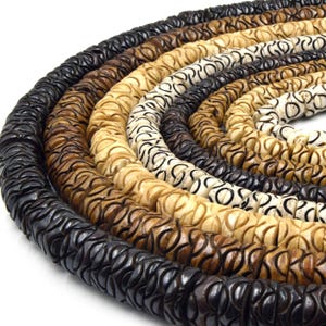 Carved Ox Bone Heishi Beads  |  Sizes 8mm - 14mm