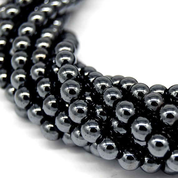 Magnetic Beads Hematite 6mm Faceted Round