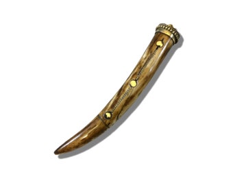 Ox Bone Tusk Focal Pendant for Jewelry Making - 4.5 inch