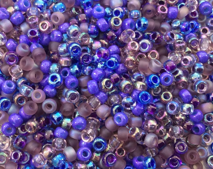 Size 8/0 Assorted Finish Lilac Mix Genuine Miyuki Glass Seed Beads - Sold by 22 Gram Tubes (Approx. 900 Beads per Tube) - (8-9MIX01)