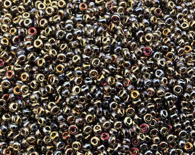 Size 11/0 Glossy Black-Base California Sun Miyuki/Czech Unions Glass Seed Beads - Sold by 24 Gram Tubes (~2500 Beads/Tube) - (11-401-98551)