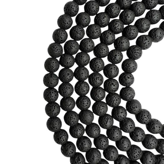 Cuentas Lava 4mm 6mm 8mm 10mm 12mm Valencia Jersey Venta Al Por Mayor De Cuentas Sueltas Volcánicas Redondas De Lava Negra Natural De 4mm, 6mm, 8mm, 10mm Y 12mm Para Fabricación De