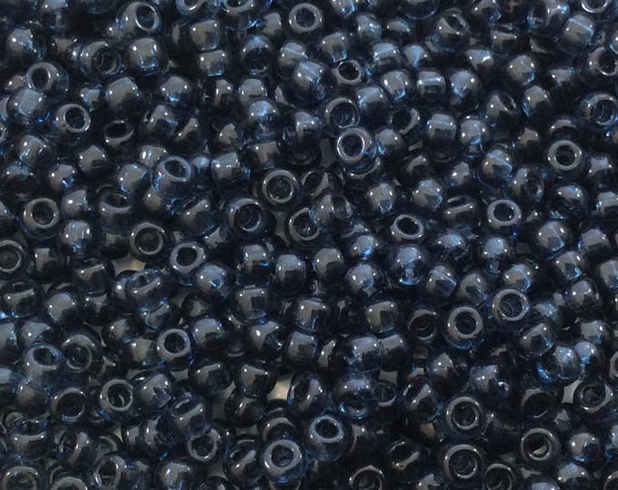 Size 8/0 Glossy Finish Trans. Montana Blue Genuine Miyuki Glass Seed Beads - Sold by 22 Gram Tubes (Approx. 900 Beads per Tube) - (8-92411)