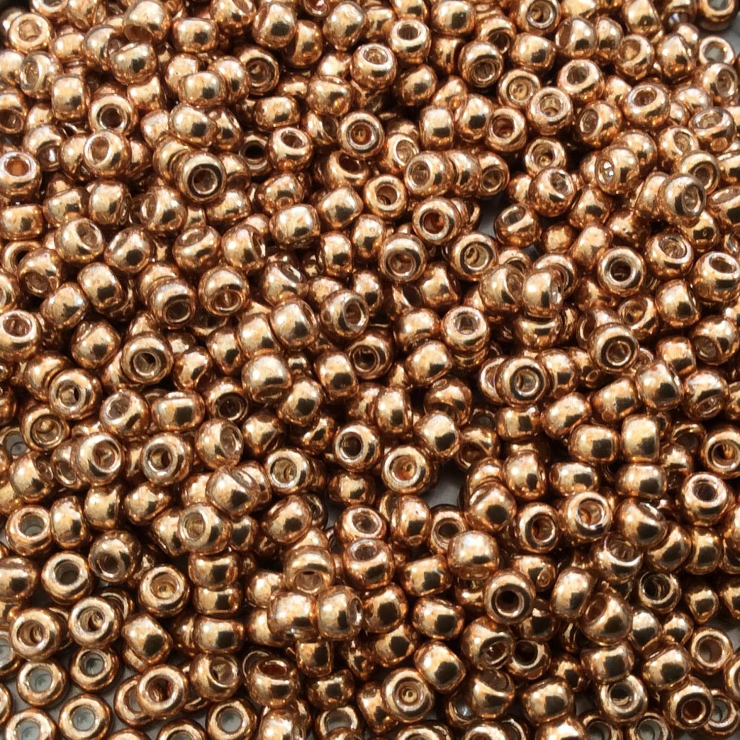 Size 8/0 Glossy Galvanized Yellow Gold Genuine Miyuki Glass Seed Beads -  Sold by 22 Gram Tubes (Approx. 900 Beads per Tube) - (8-91053)