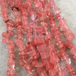 Dyed Cherry Quartz Chunky Nugget Shaped Beads with 1mm Holes Sold by 16 Strands Approx. 75-80 Beads Measuring 10-15mm Wide image 1