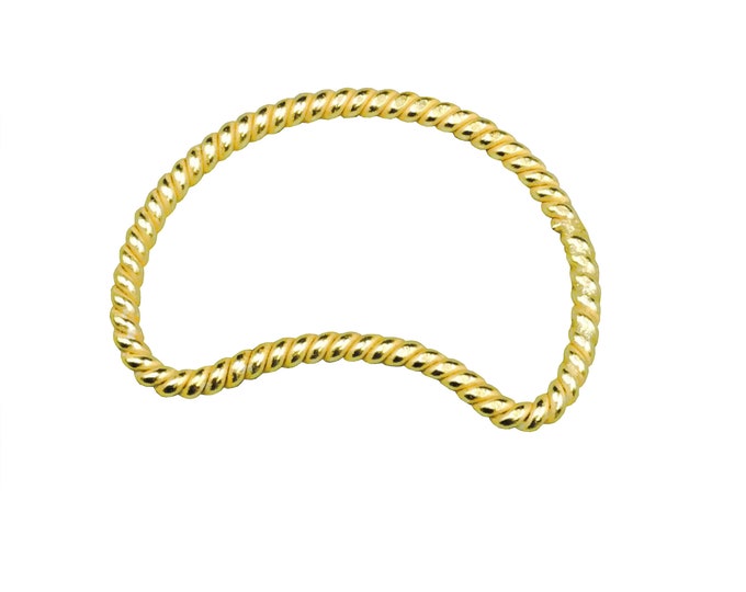 15mm x 25mm Gold Finish Open Twisted Wire Crescent/Moon Shaped Plated Copper Components - Sold in Pre-Counted Bulk Packs of 10- (469-Gd)