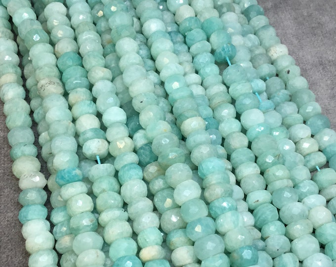 5mm Faceted Russian Amazonite Rondelle Beads