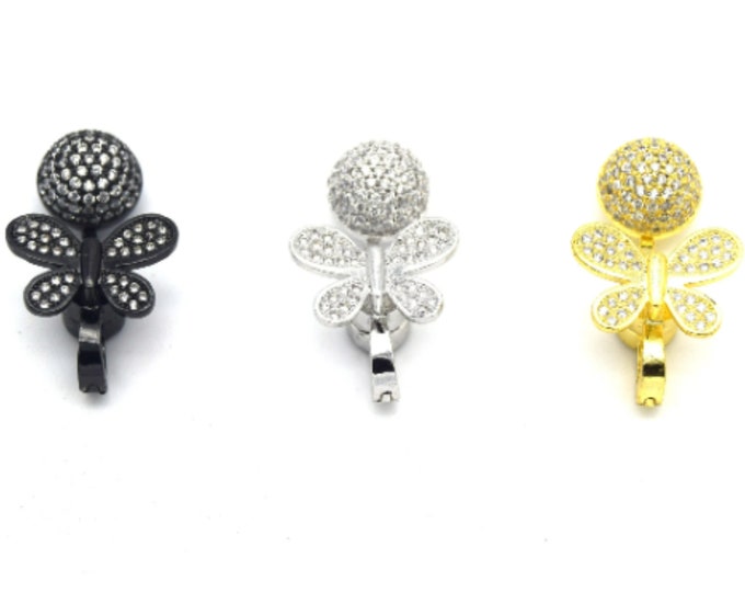 CZ Magnet Butterfly Clasp | Cubic Zirconia Necklace Drop Pendant |  Bracelet Clasp | Jewelry finding