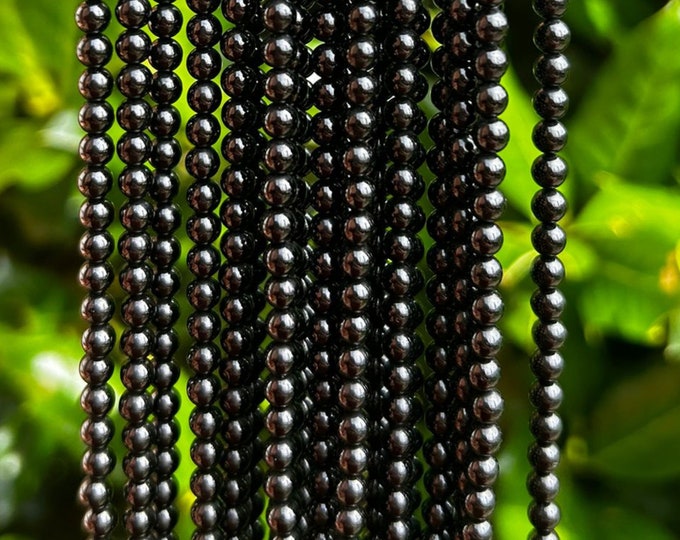 4mm Black Spinel Beads | High Quality Hand-Cut Semi-Precious Gemstone for Fine Jewelry