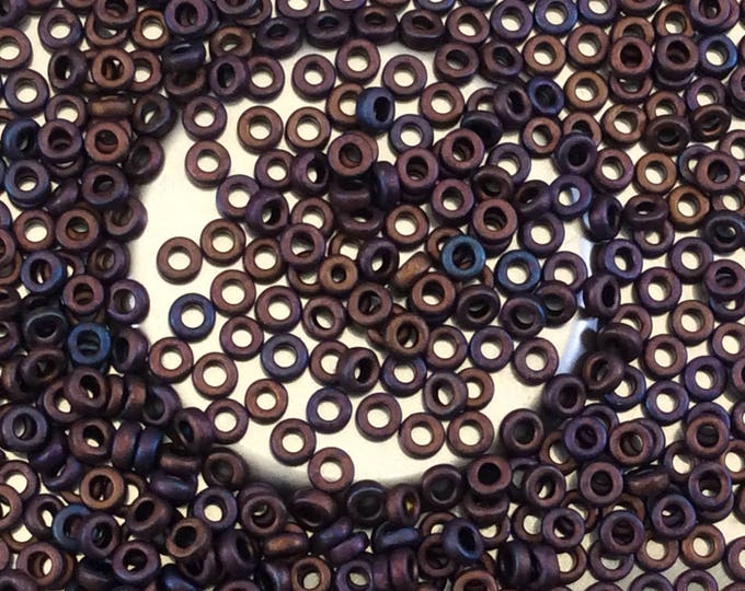 1mm x 3mm Metallic Copper Iris Genuine Miyuki Glass Seed Spacer Beads - Sold by 8 Gram Tubes (~ 520 Beads per Tube) - (SPR3-2005)