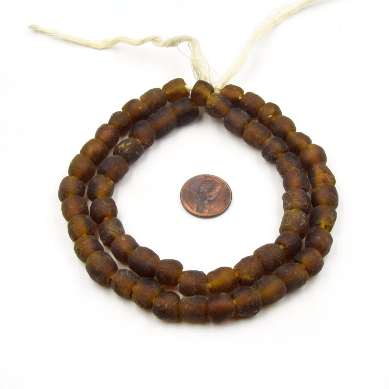 21 Strand African Glass Beads 10mm Recycled African Glass Round Rondelle Beads ~58 Beads Sold by Approx