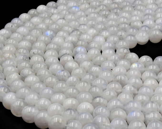 Rainbow Moonstone Beads | Smooth Moonstone Round Beads | 6mm 8mm 10mm | Loose Beads | Mala Beads | Gemstone Beads by the Strand
