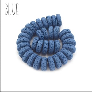 Cuentas de lava Heishi de 15 mm: Suministros de joyería porosa para difusores de aceites esenciales