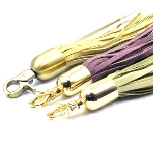 Leather Tassel | 7 inch Genuine Leather Tassel with Clip | Keychain | Purse Accessory | Long Tassel