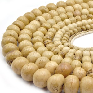 Bone Beads Ox Bone Round Rondelle Beads White Bone Beads, Brown Bone Beads 2mm 3mm 4mm 6mm 8mm 10mm 12mm 14mm 16mm Light Brown