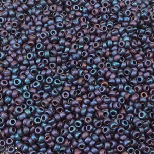 Miyuki 11/0 Seed Beads: Matte Metallic Blue Iris, 23 Gram Tube