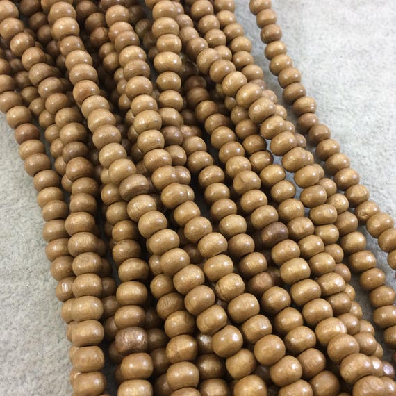 wood Beads  Fawn Brown Colored Rondelle Wood Beads for Jewelry Making