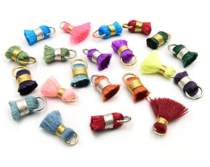 Mini Tassels | Small Tassels | Colorful Tassels | Tassel Charms | Half Inch Tassels | Sold in Packs of 10