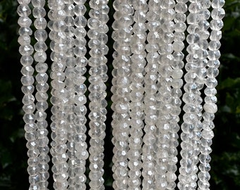 Mystic Crystal Faceted Quartz Rondelle Beads - 3mm x 4mm