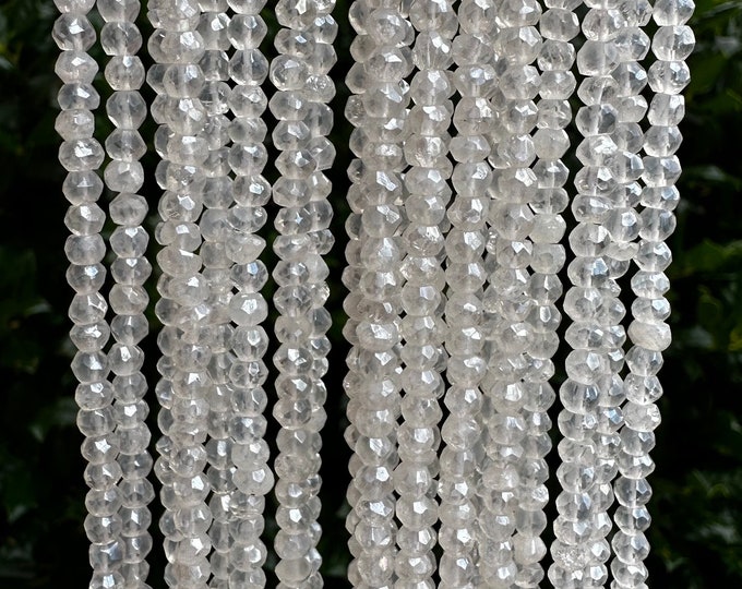 Mystic Crystal Faceted Quartz Rondelle Beads - 3mm x 4mm