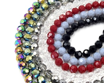 Faceted Chinese Crystal Beads: 10mm Round, Jewelry Making Supplies