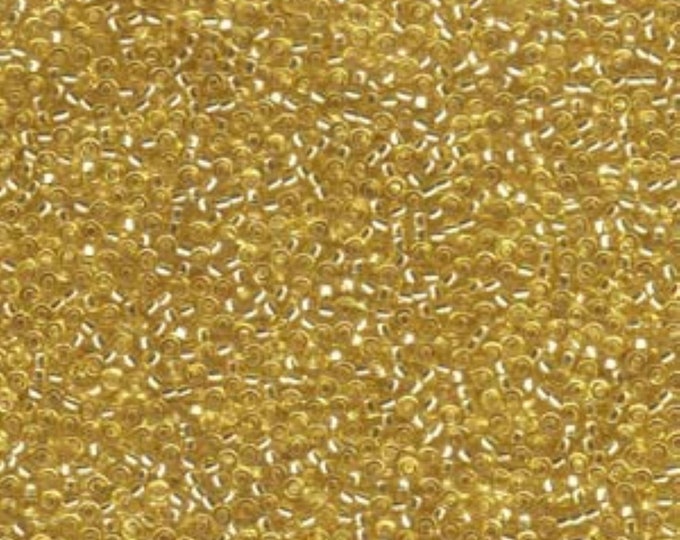 Size 15/0 Silver Lined Gold Genuine Miyuki Glass Seed Beads - Sold by 8.2 Gram Tubes (~2050 Beads per Tube) - (15-93)