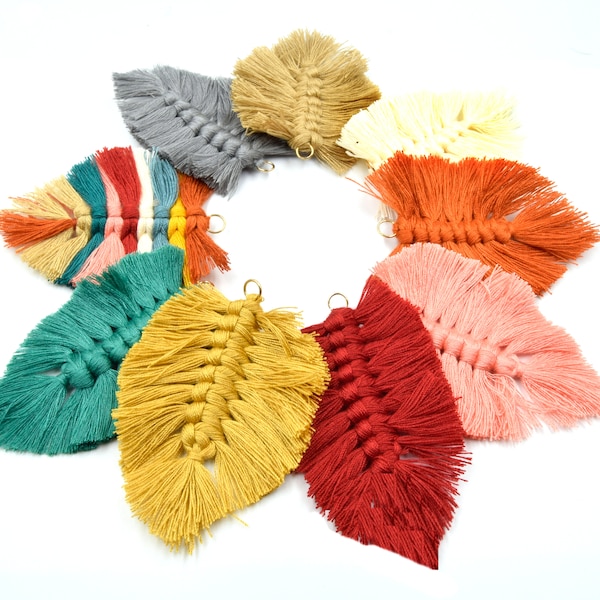 Macramé Tassels | 65mm x 90mm Threaded Tassels | Knotted Tassels | Multiple Colors Available