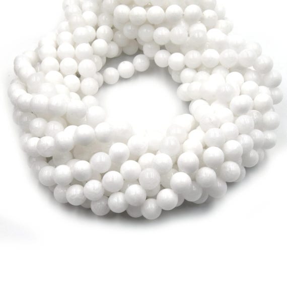 Dyed Smooth Jade Beads | Round Gemstone Beads for Jewelry Making
