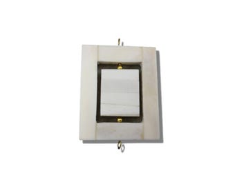 Ox Bone Rectangle Spinning Focal Pendant For Jewelry Making - 2.5 inch