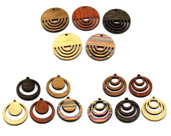Houten hangers | Ronde hangers voor het maken van sieraden