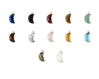 Pendentifs croissant de lune | Charmes demi-lune | Lunes de pierres précieuses | Résultats de bijoux