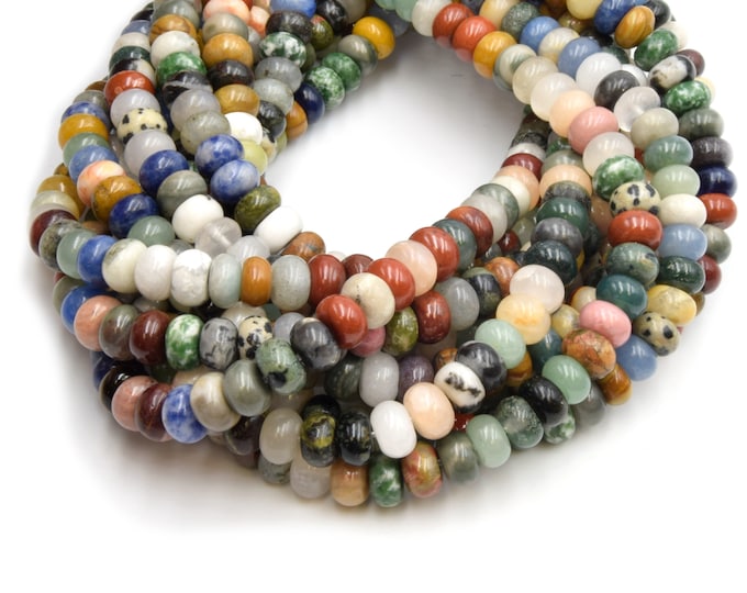 Mixed Gemstone Beads |  Smooth Rondelle Natural Gemstone Beads