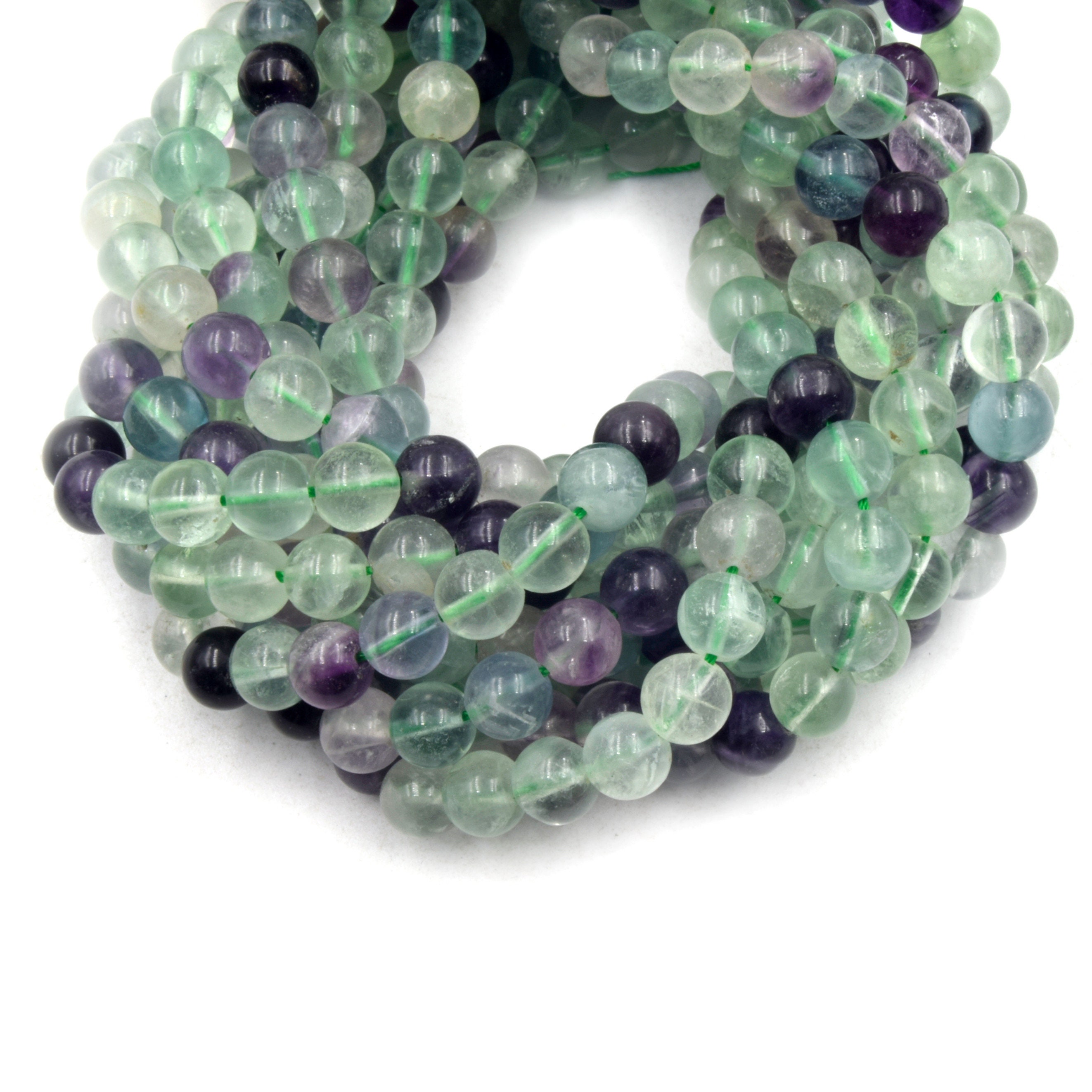 Multicoloured Fluorite Bracelet - 6 mm Bead