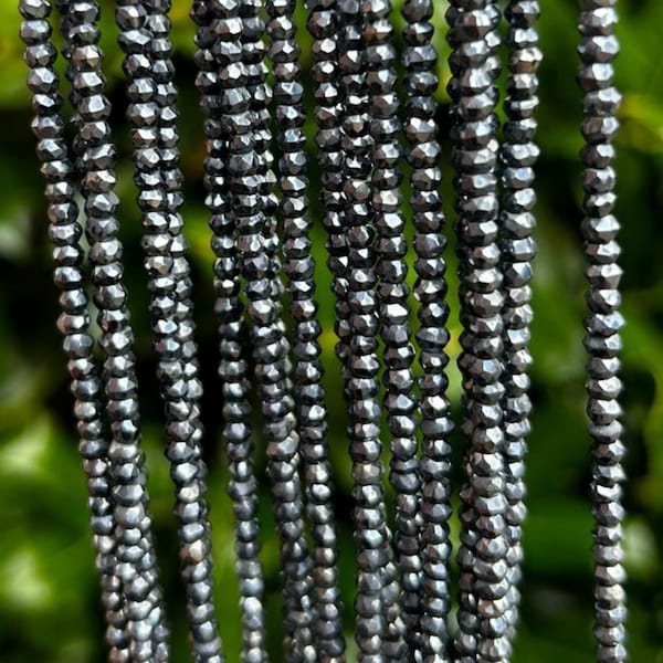 Mystic Black Spinel Beads - 3mm Faceted