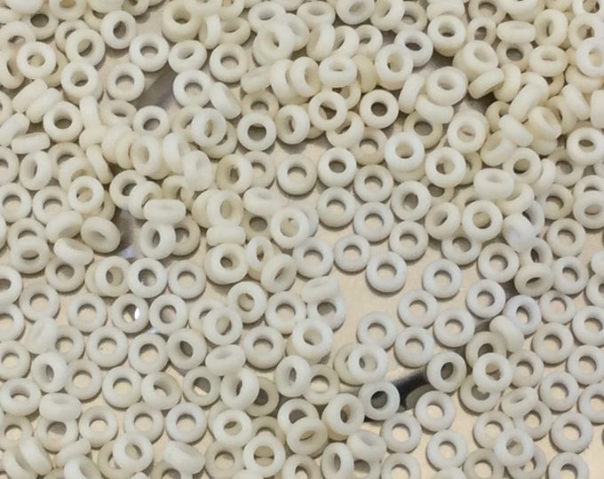 1mm x 3mm Matte Opaque Cream Genuine Miyuki Glass Seed Spacer Beads - Sold by 8 Gram Tubes (Approx. 520 Beads per Tube) - (SPR3-2021)