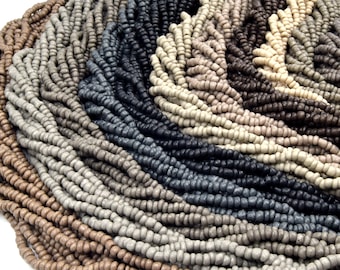 Glass Seed Beads: Rustic, Recycled, Freeform Rondelle Shaped Beads in Brown, Gray & Black