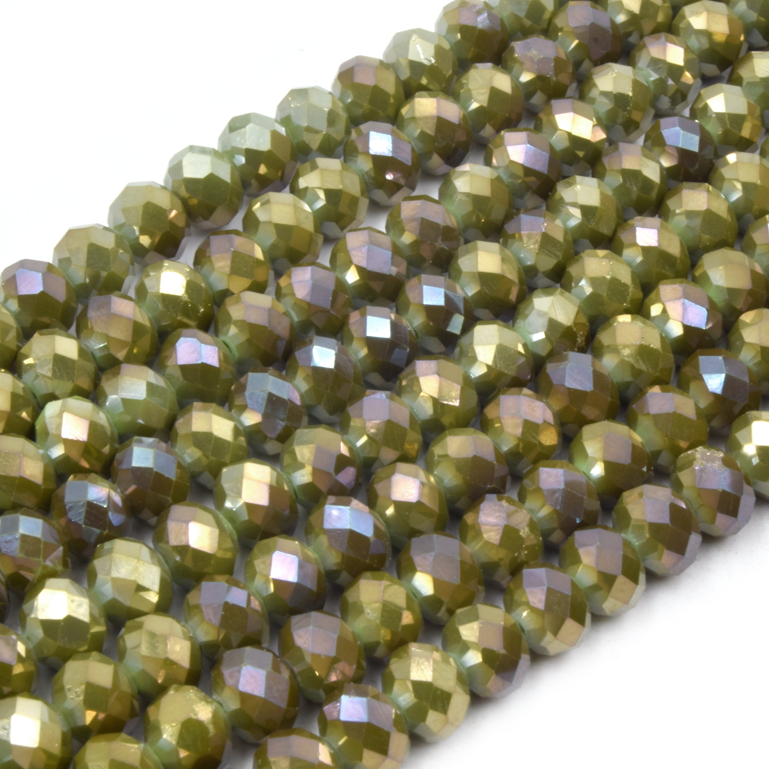 Jmassyang Perline Di Cristallo Briolette 8 Mm - Rondelle Sfaccettate Per Gioielli Fai Da Te - 250 Pezzi Colore Oro Champagne AB - Ideali Per Bracciali, Collane E Orecchini