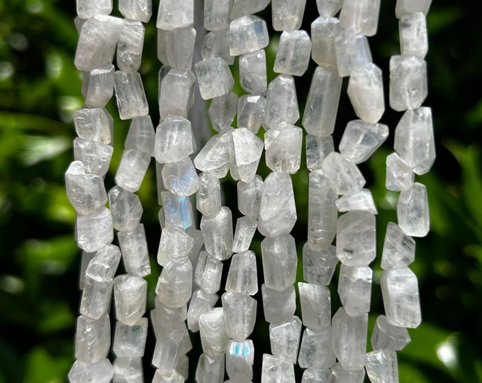 Rainbow Moonstone Faceted Freeform Nugget Beads - 8mm