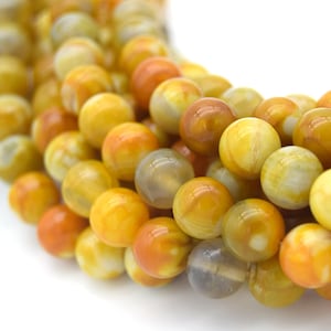 Yellow Mottled Agate Beads