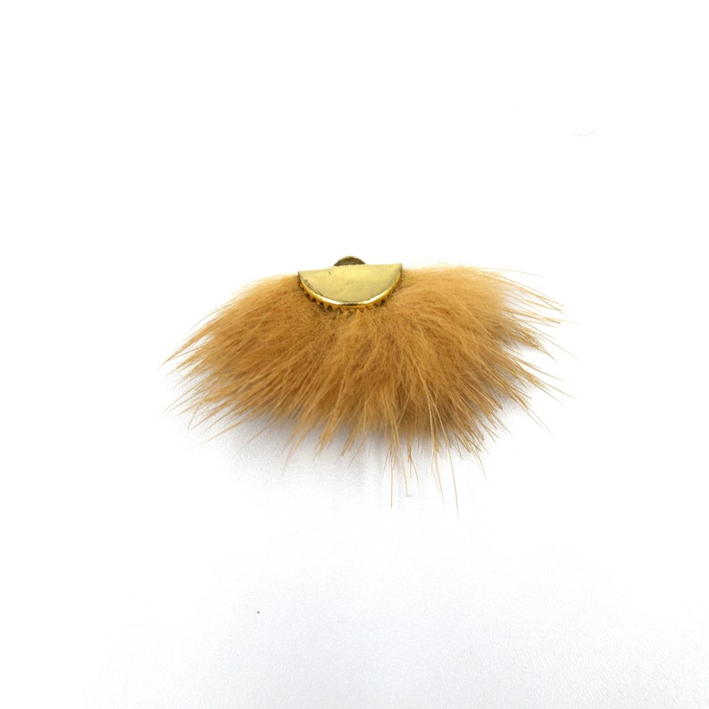 Tassels One Inch Faux Fur Tassel With Gold Half Moon Cap Etsy