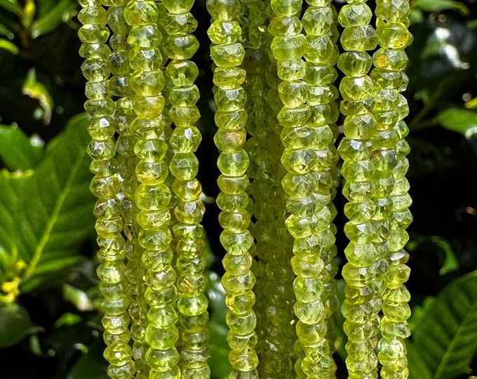 4mm Peridot Rondelle Beads