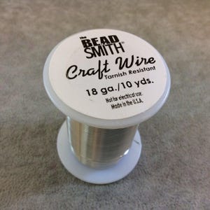 Beadsmith 18 Gauge Silver Plated Craft Wire – Tarnish Resistant Jewelry Wrapping (10 Yards)