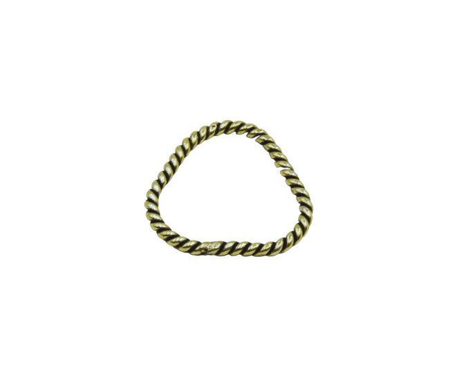 Oxidized Gold Finish Open Twisted Wire Abstract Trefoil Shaped Plated Copper Components - 22mm x 23mm -Sold in Packs of 10