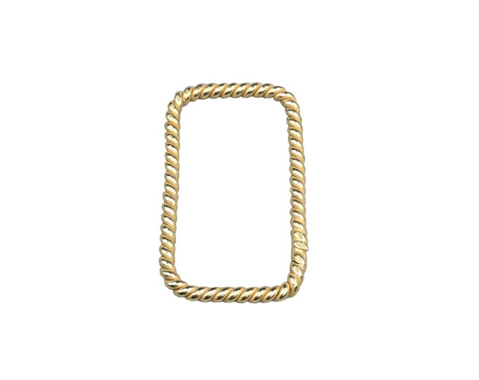 15mm x 25mm Gold Finish Open Twisted Wire Rectangle Shaped Plated Copper Components - Sold in Pre-Counted Bulk Packs of 10- (463-Gd)