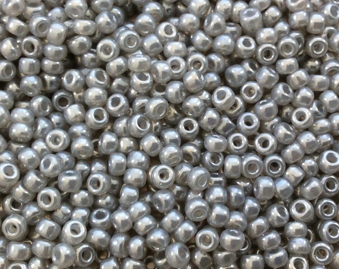 Size 8/0 Glossy Finish Ceylon Gray Genuine Miyuki Glass Seed Beads - Sold by 22 Gram Tubes (Approx. 900 Beads per Tube) - (8-9526)