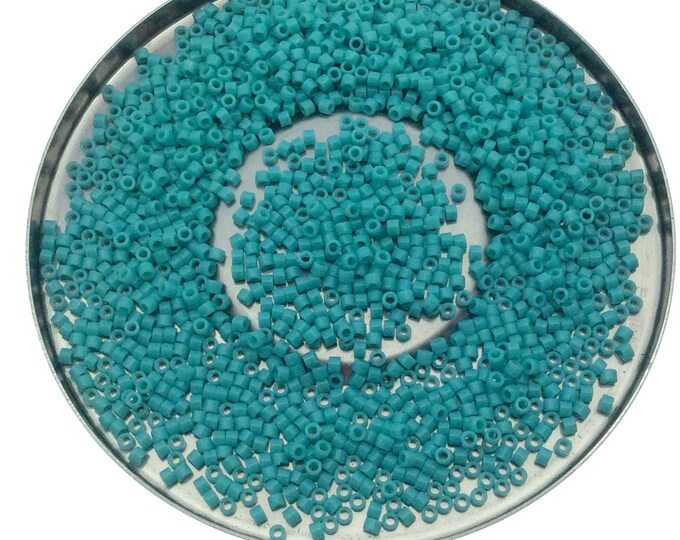 Size 11/0 Matte Finish Opaque Sea Opal  Genuine Miyuki Delica Glass Seed Beads - Sold by 7.2 Gram Tubes (Approx. 1300 Beads per 2" Tube)