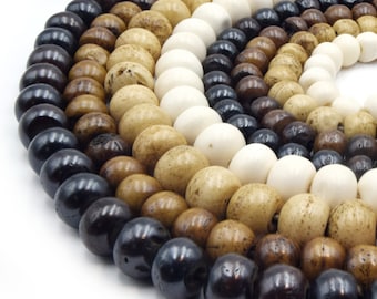 Bone Beads | Ox Bone Round Rondelle Beads | White Bone Beads, Brown Bone Beads | 2mm 3mm 4mm 6mm 8mm 10mm 12mm 14mm 16mm