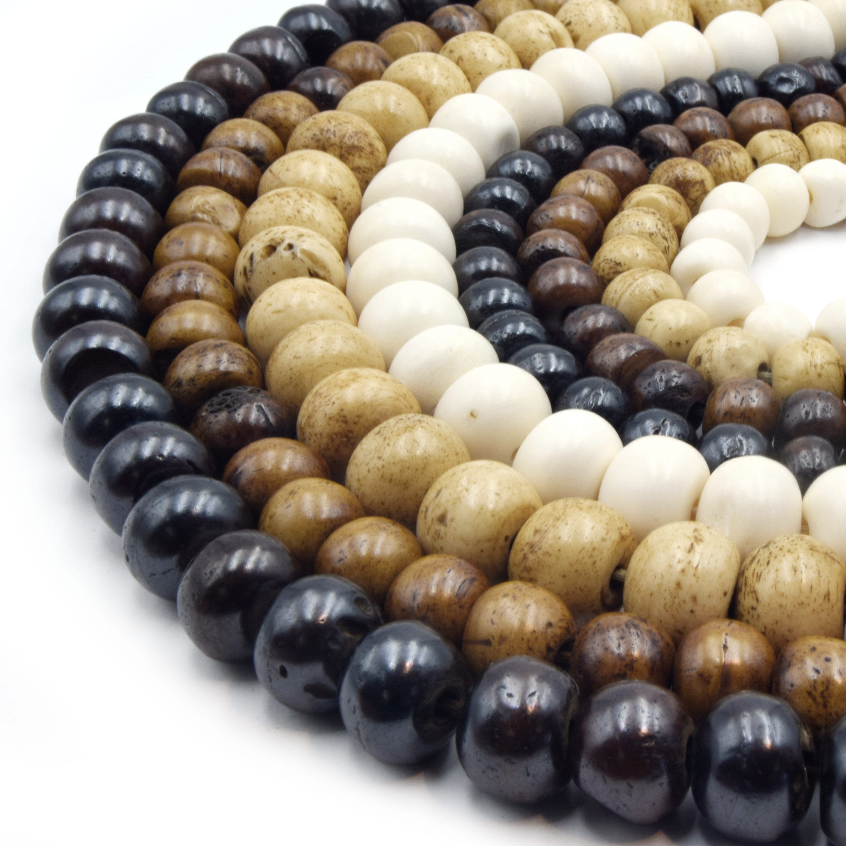 BONE BEADS IN WHITE